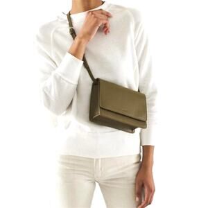 Baggu small structured crossbody bag in kelp minimalist leather casual everyday